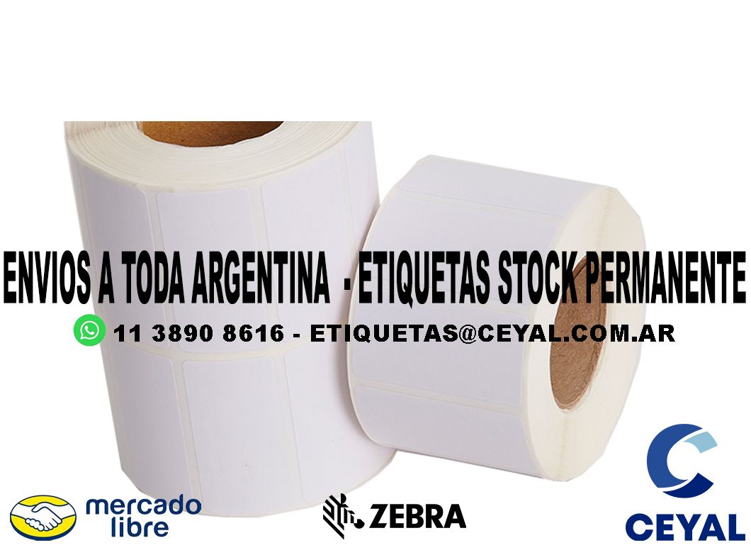 100 ROLLOS  ETIQUETAS DE PAPEL TERMICO 90 x 55 X 1000 UNIDADES