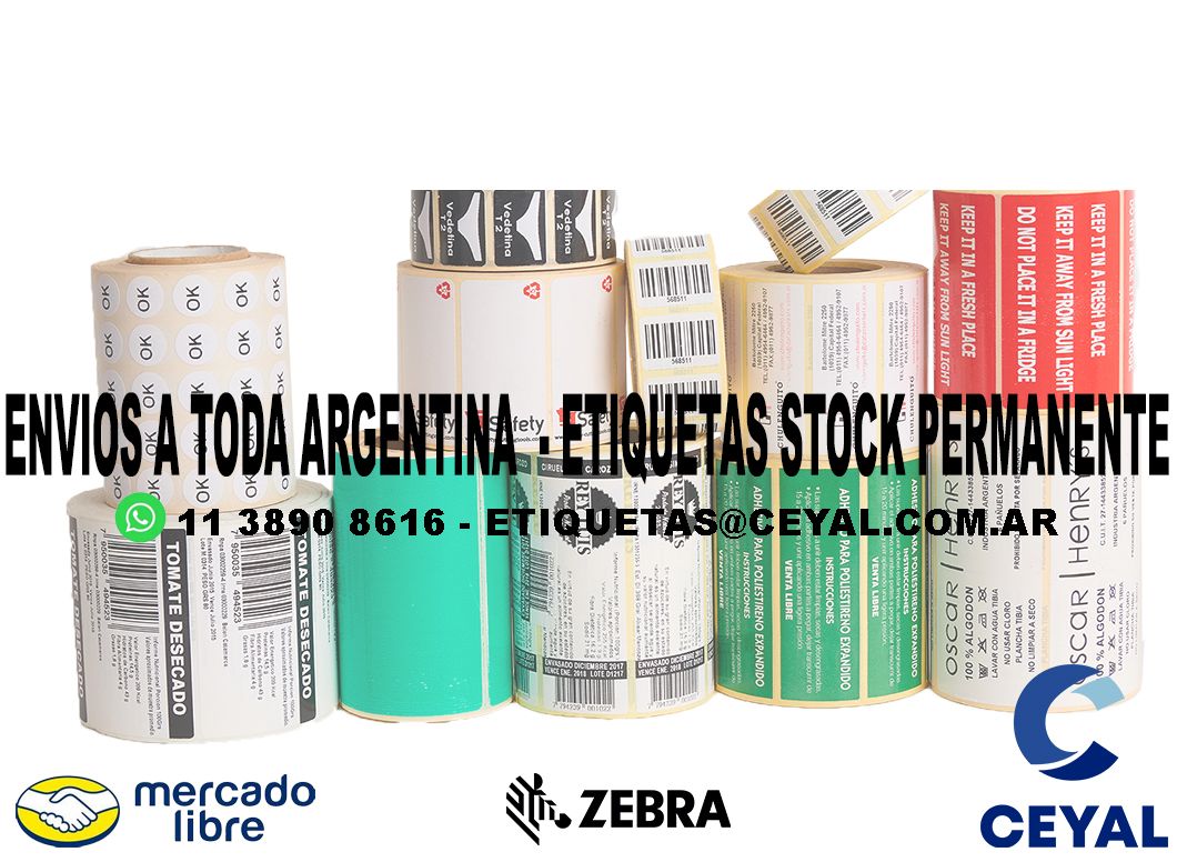 1000 ETIQUETAS DE PAPEL TERMICO 72 x 87 X1300 UNIDADES