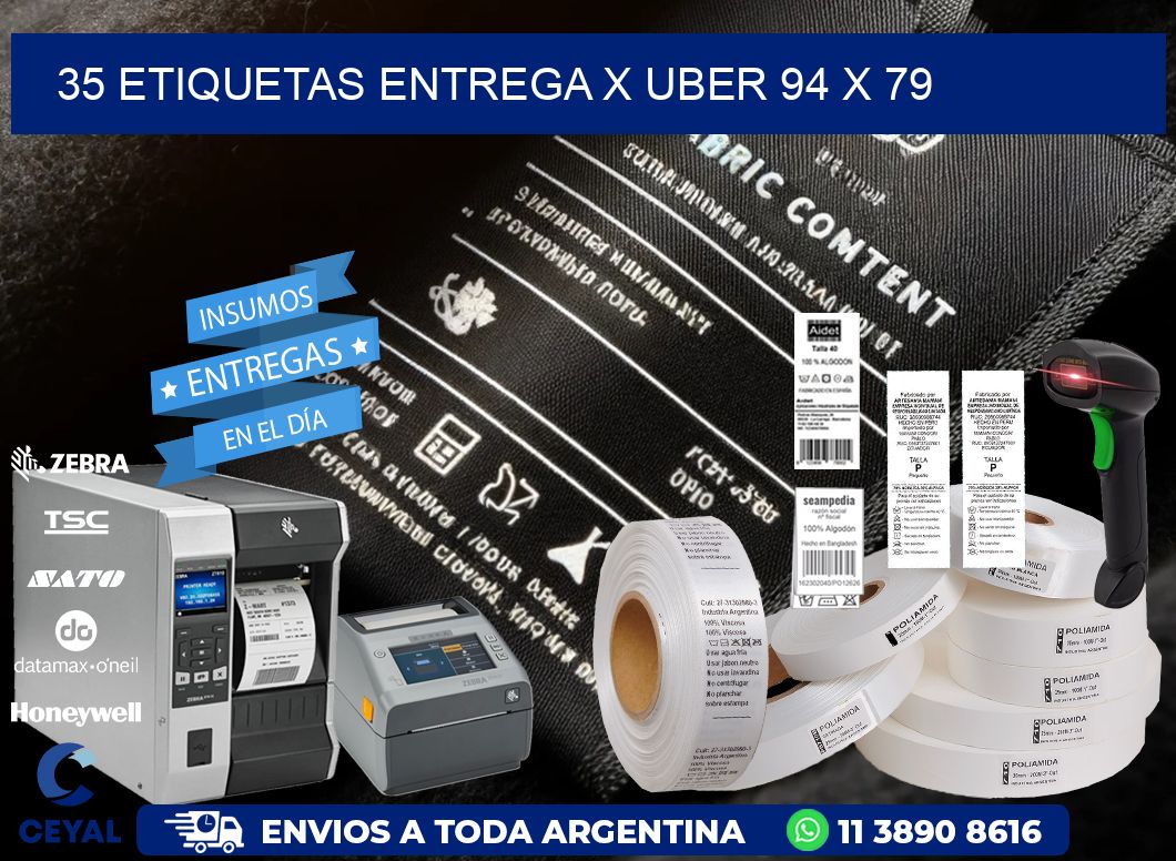 35 ETIQUETAS ENTREGA X UBER 94 x 79