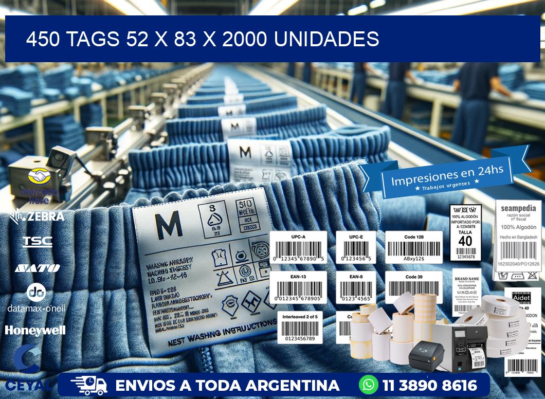 450 TAGS 52 x 83 X 2000 UNIDADES