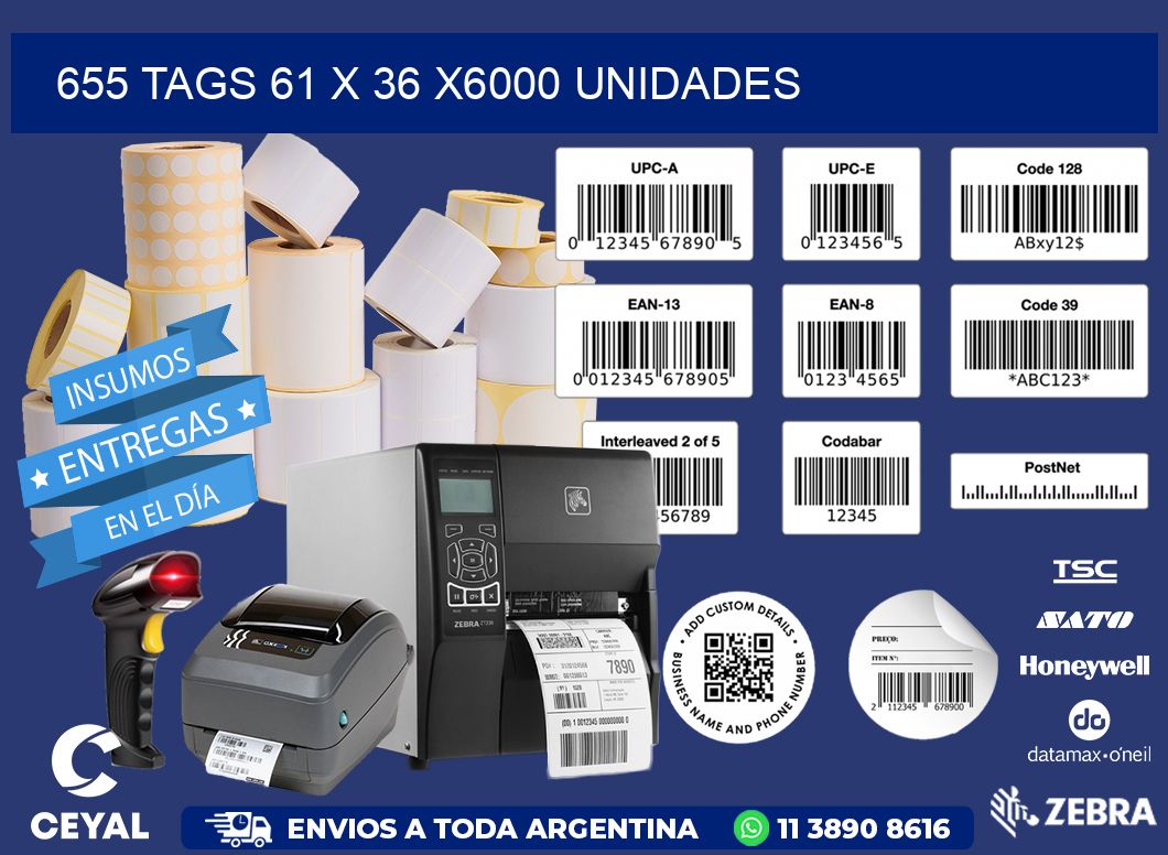 655 TAGS 61 x 36 X6000 UNIDADES