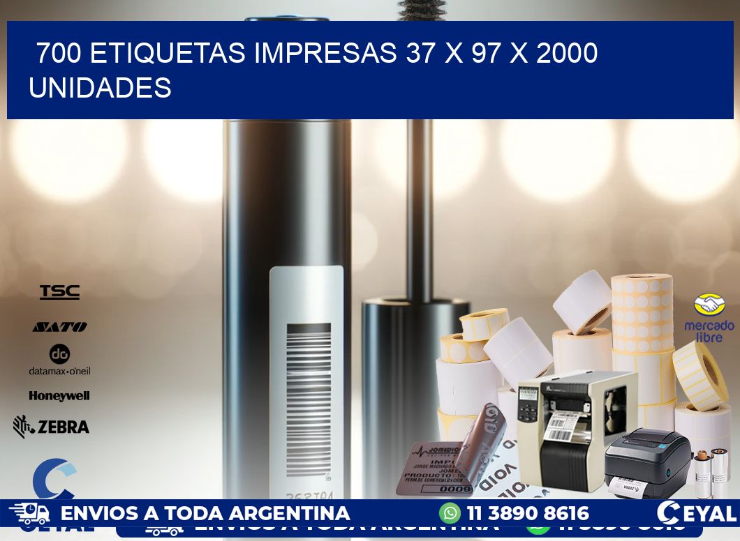 700 ETIQUETAS IMPRESAS 37 x 97 X 2000 UNIDADES