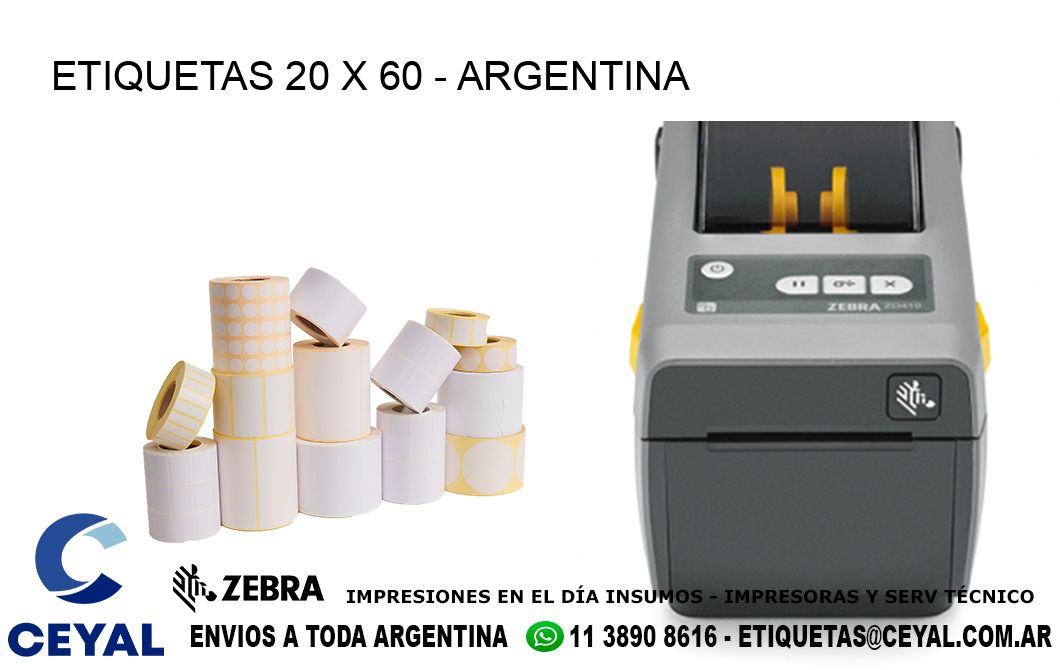 ETIQUETAS 20 x 60 - ARGENTINA