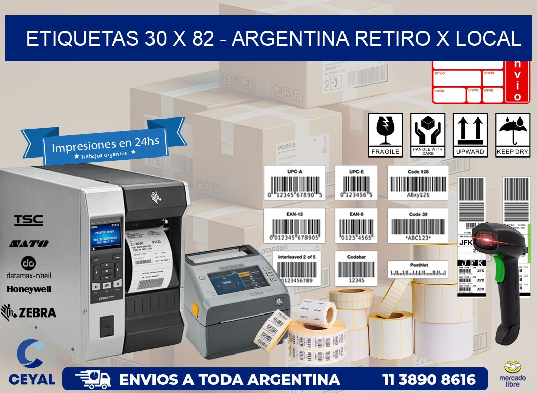 ETIQUETAS 30 x 82 – ARGENTINA RETIRO X LOCAL