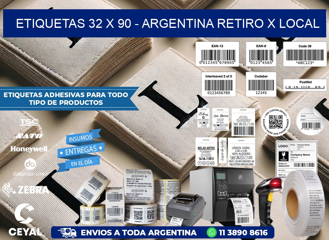 ETIQUETAS 32 x 90 – ARGENTINA RETIRO X LOCAL