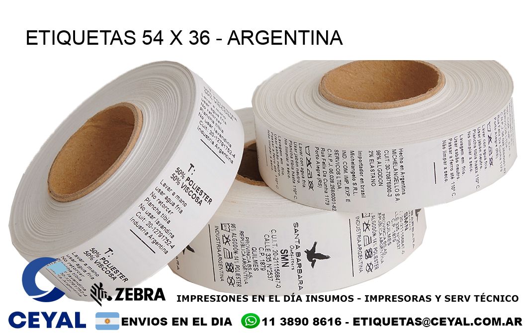 ETIQUETAS 54 x 36 - ARGENTINA