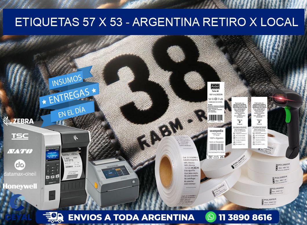 ETIQUETAS 57 x 53 - ARGENTINA RETIRO X LOCAL