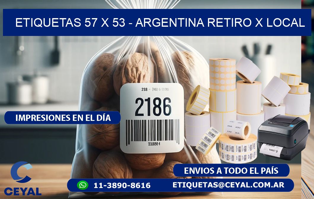 ETIQUETAS 57 x 53 - ARGENTINA RETIRO X LOCAL