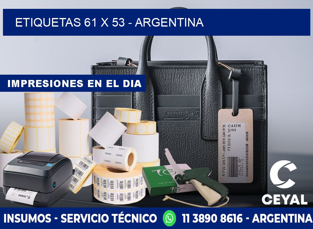 ETIQUETAS 61 x 53 - ARGENTINA