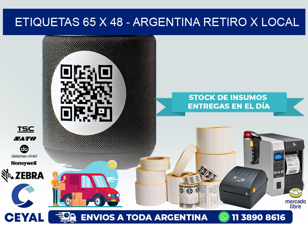 ETIQUETAS 65 x 48 – ARGENTINA RETIRO X LOCAL