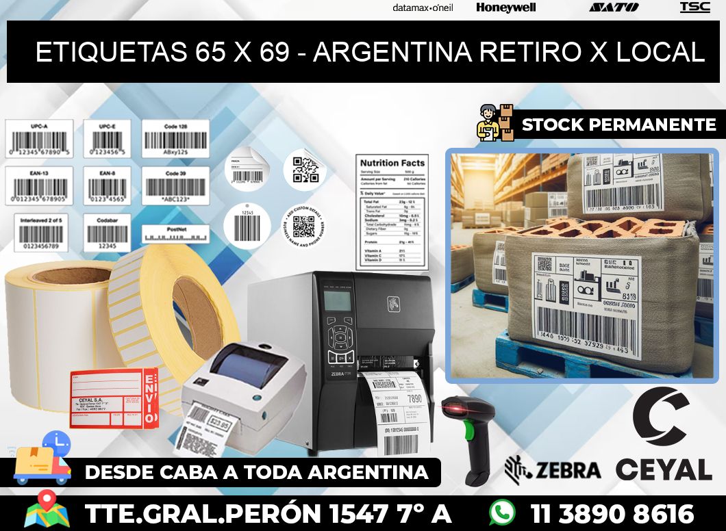 ETIQUETAS 65 x 69 – ARGENTINA RETIRO X LOCAL