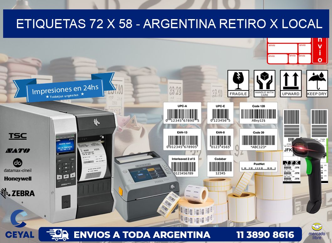 ETIQUETAS 72 x 58 - ARGENTINA RETIRO X LOCAL