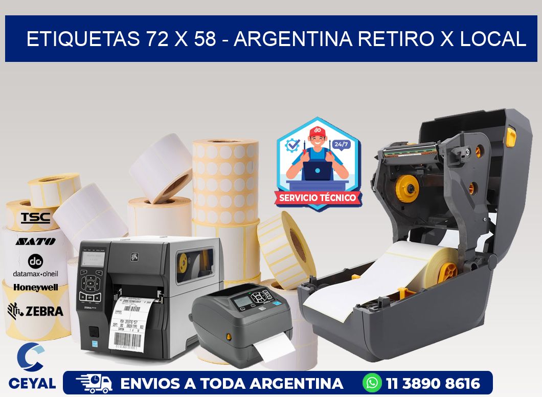 ETIQUETAS 72 x 58 - ARGENTINA RETIRO X LOCAL