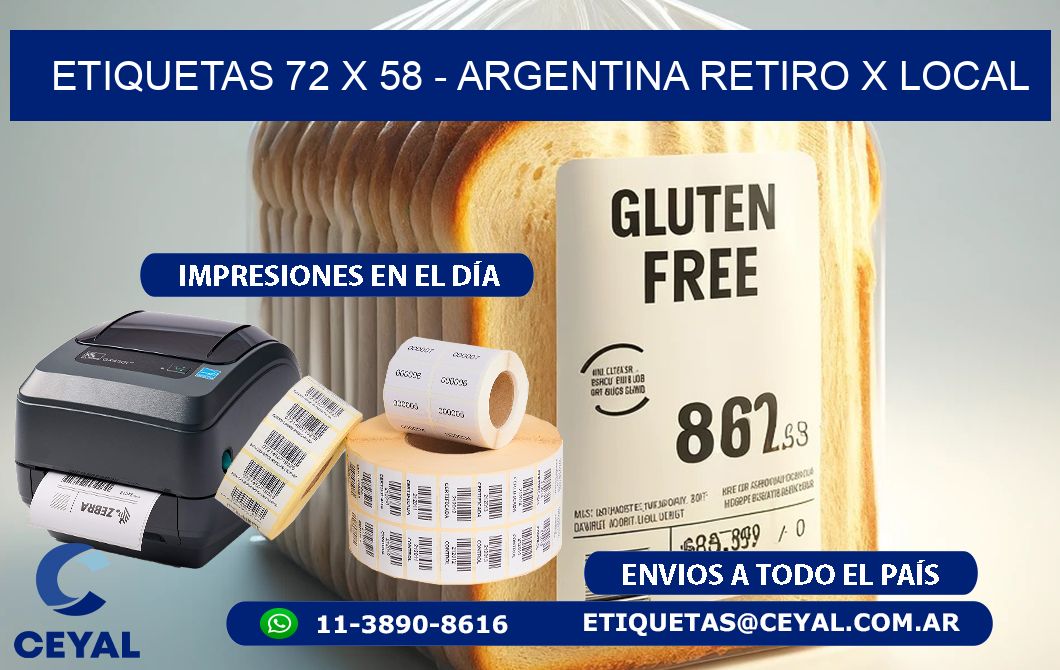 ETIQUETAS 72 x 58 - ARGENTINA RETIRO X LOCAL