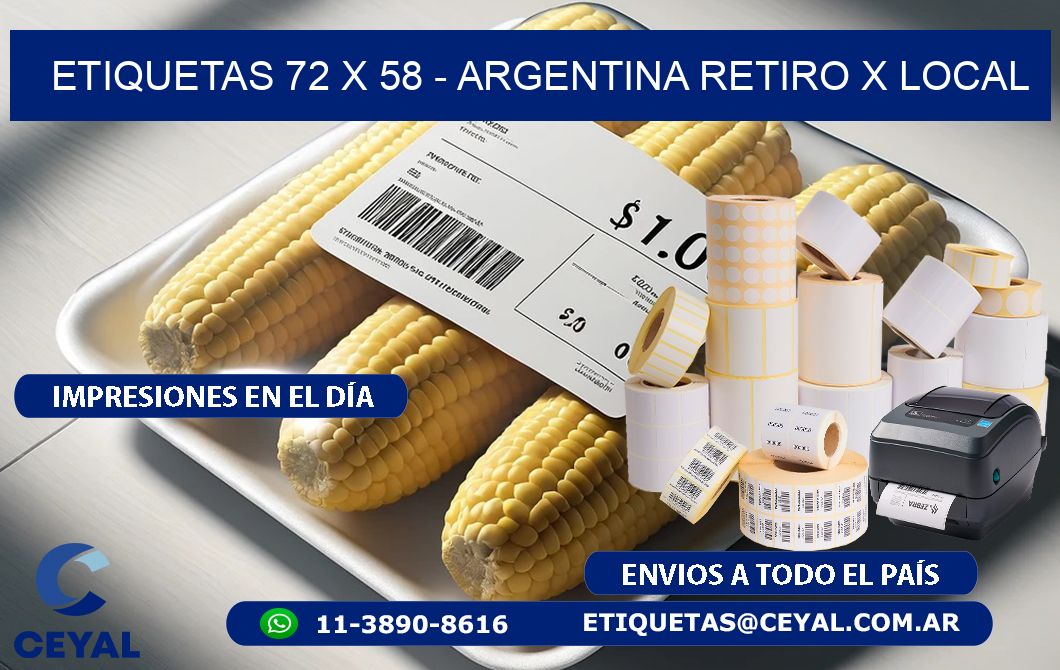 ETIQUETAS 72 x 58 - ARGENTINA RETIRO X LOCAL