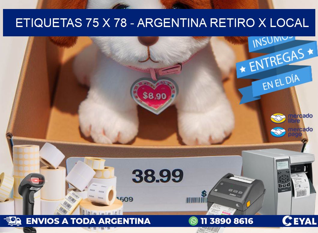 ETIQUETAS 75 x 78 – ARGENTINA RETIRO X LOCAL