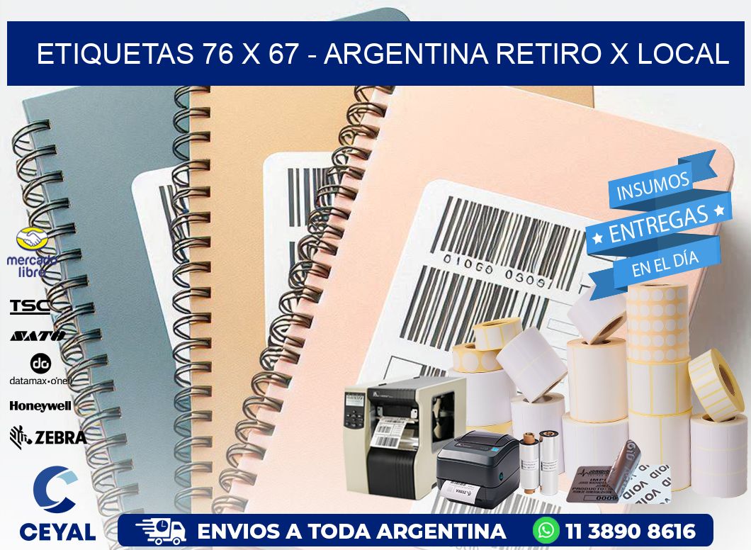 ETIQUETAS 76 x 67 - ARGENTINA RETIRO X LOCAL