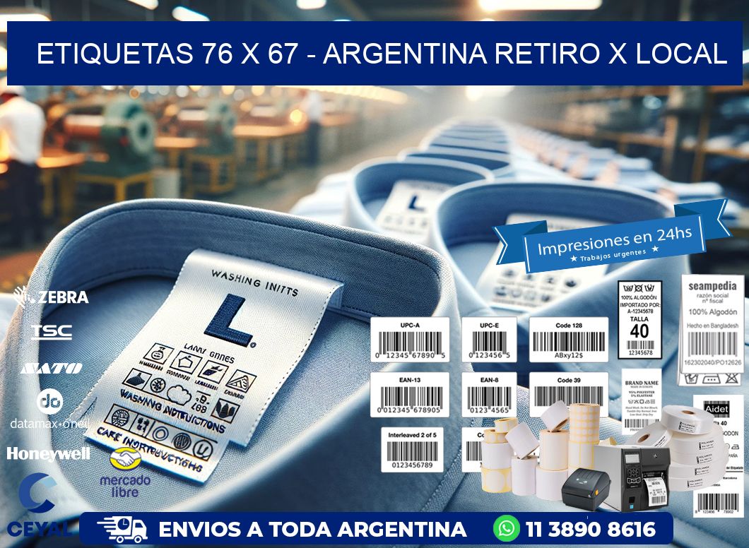 ETIQUETAS 76 x 67 - ARGENTINA RETIRO X LOCAL