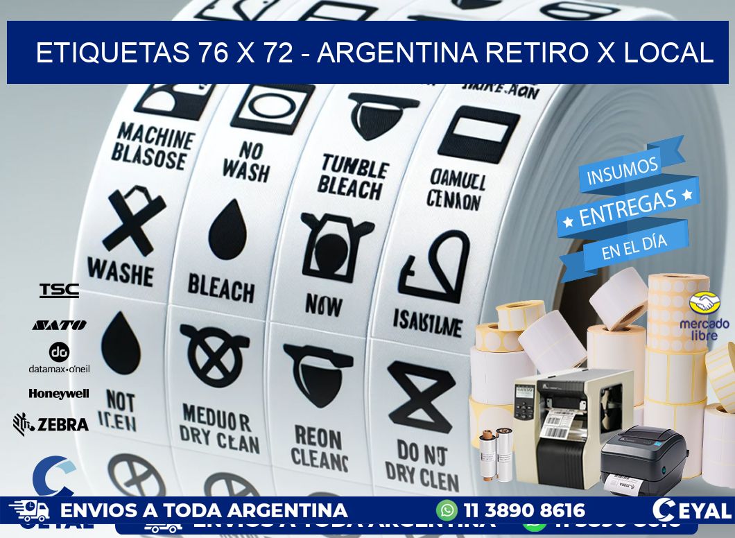 ETIQUETAS 76 x 72 - ARGENTINA RETIRO X LOCAL