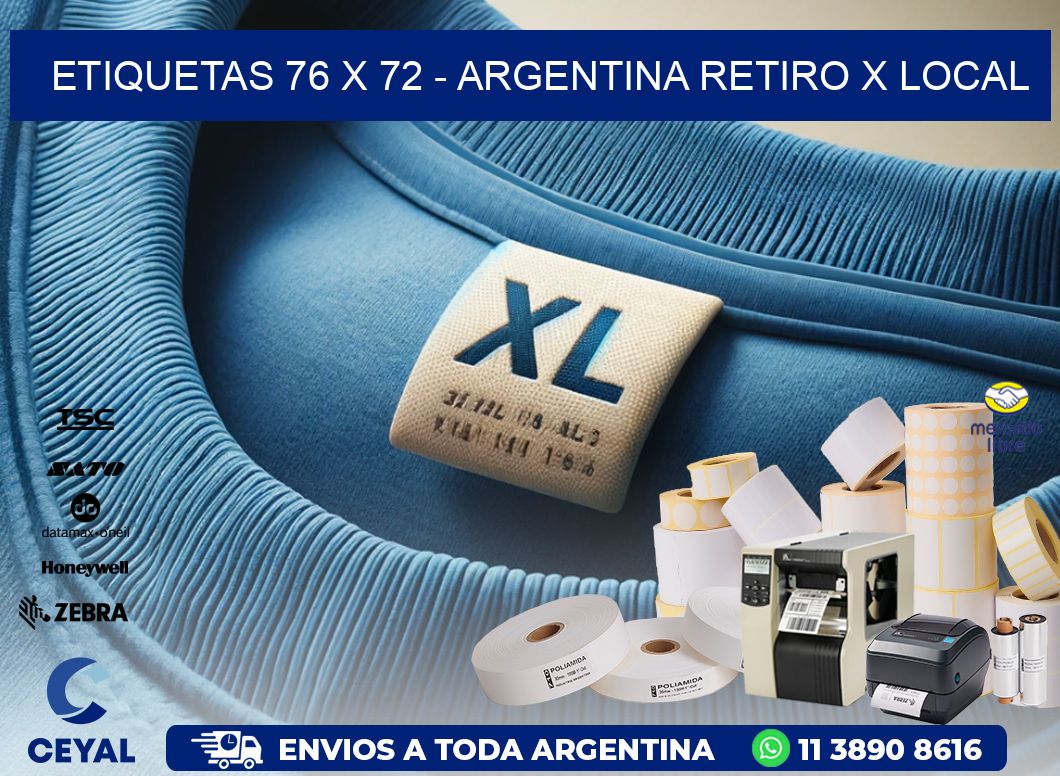 ETIQUETAS 76 x 72 - ARGENTINA RETIRO X LOCAL