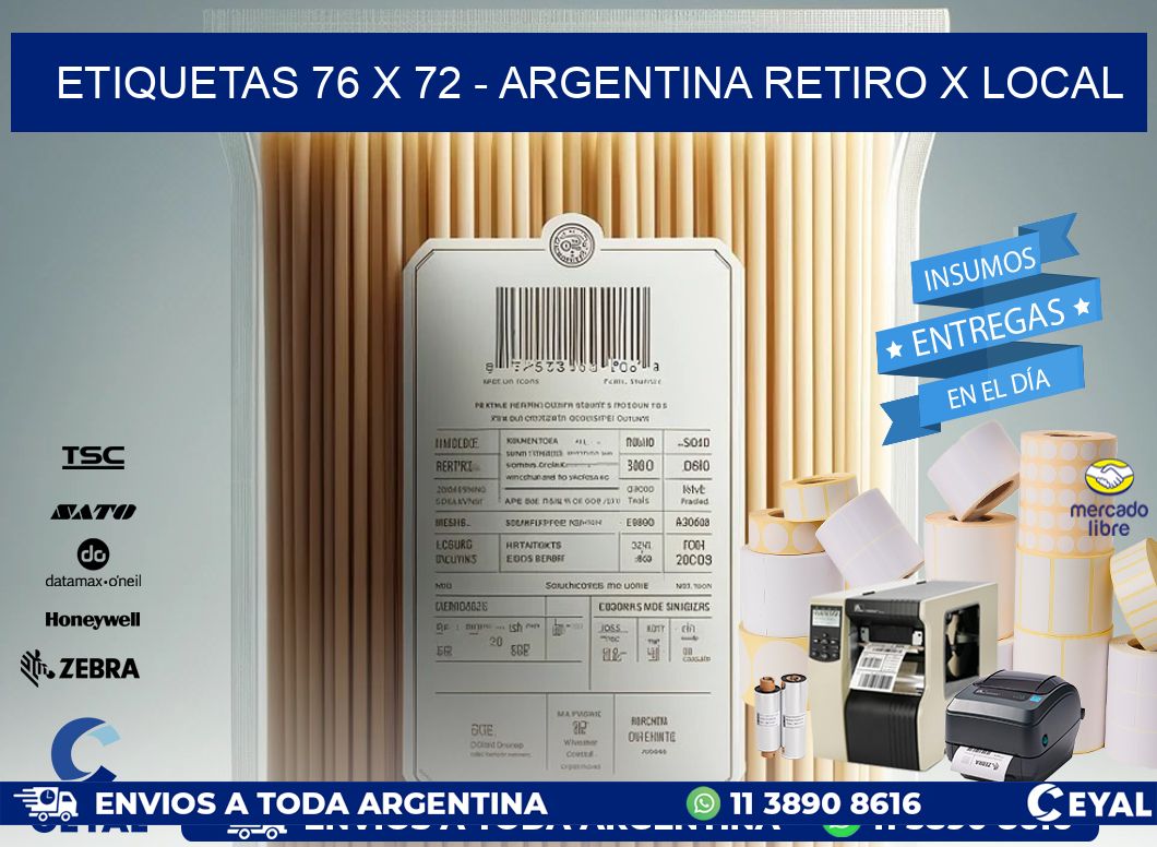 ETIQUETAS 76 x 72 - ARGENTINA RETIRO X LOCAL