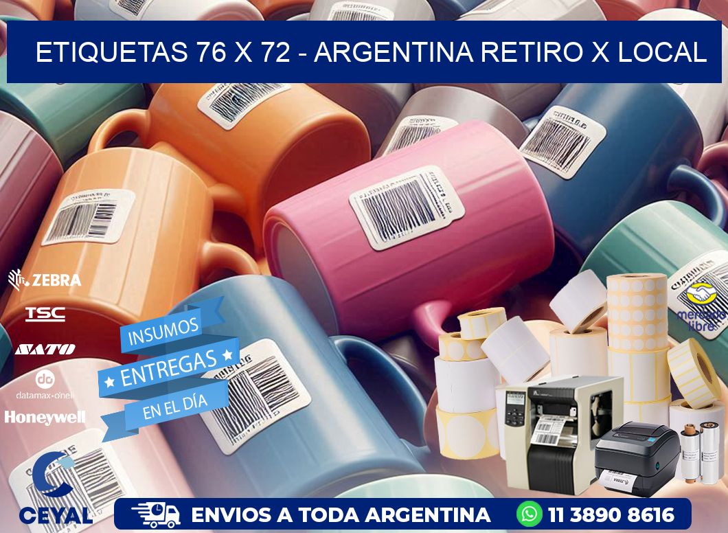 ETIQUETAS 76 x 72 - ARGENTINA RETIRO X LOCAL