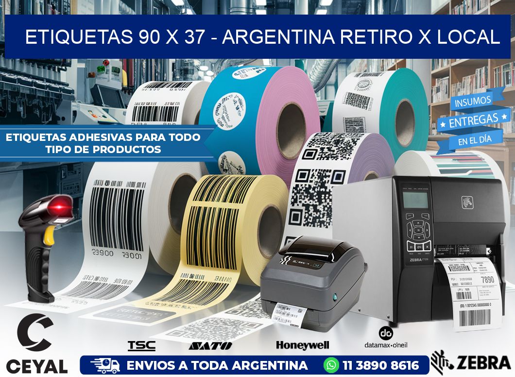 ETIQUETAS 90 x 37 – ARGENTINA RETIRO X LOCAL