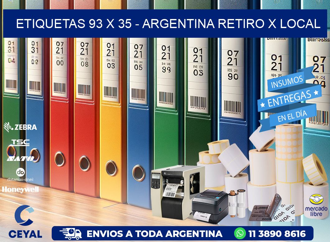 ETIQUETAS 93 x 35 - ARGENTINA RETIRO X LOCAL