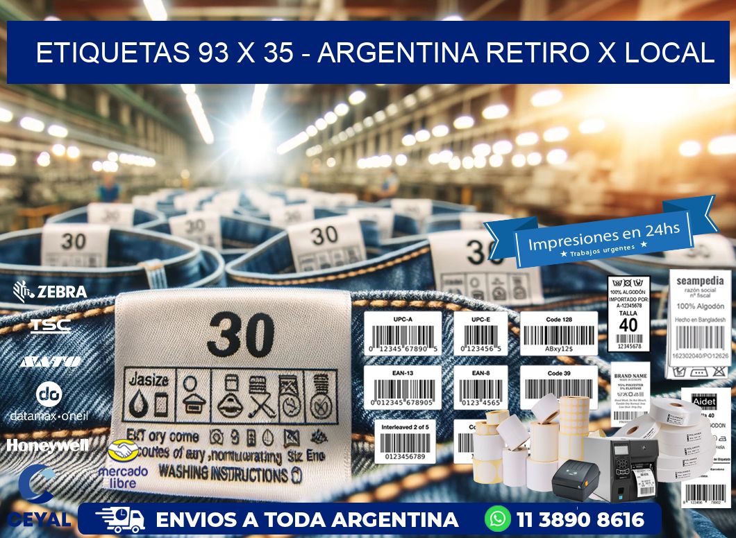 ETIQUETAS 93 x 35 - ARGENTINA RETIRO X LOCAL