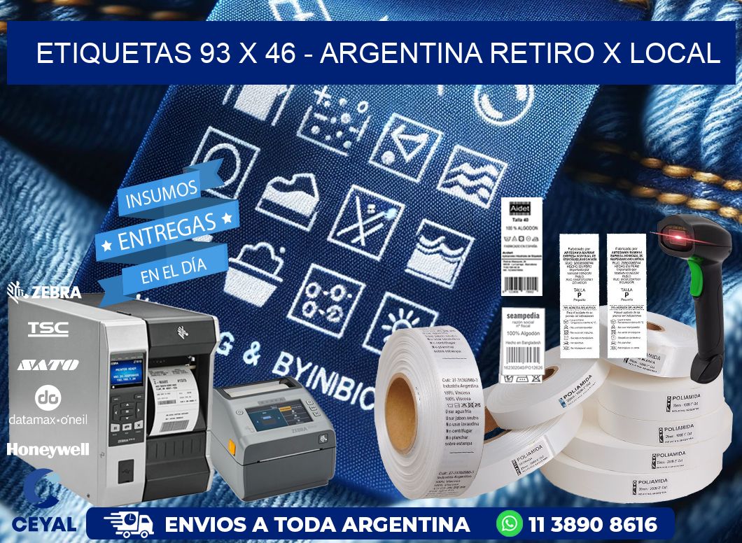 ETIQUETAS 93 x 46 - ARGENTINA RETIRO X LOCAL