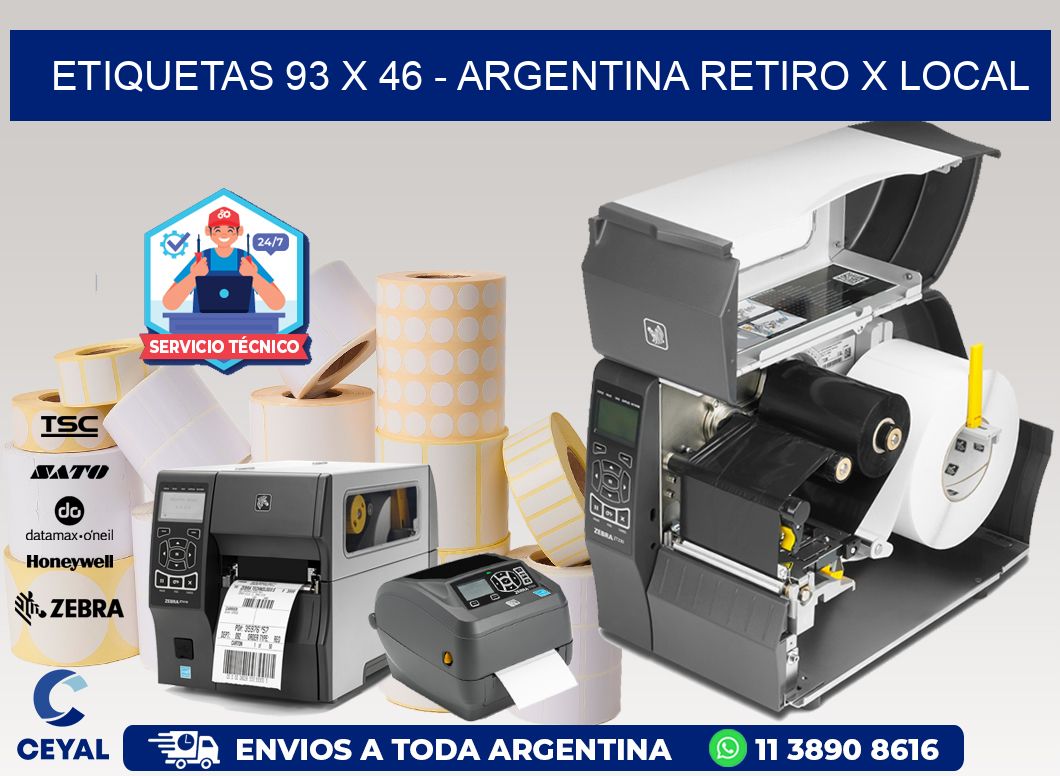 ETIQUETAS 93 x 46 - ARGENTINA RETIRO X LOCAL