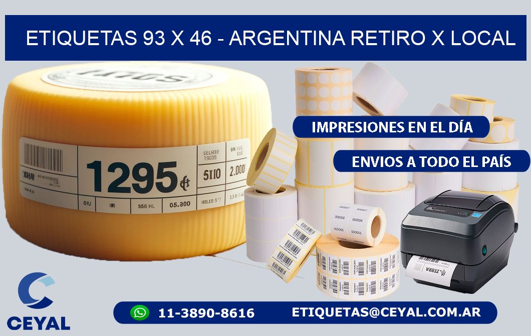 ETIQUETAS 93 x 46 - ARGENTINA RETIRO X LOCAL