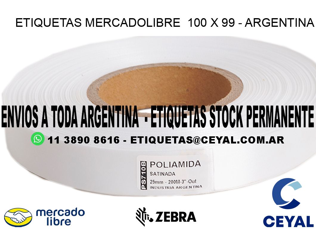 ETIQUETAS MERCADOLIBRE  100 x 99 - ARGENTINA