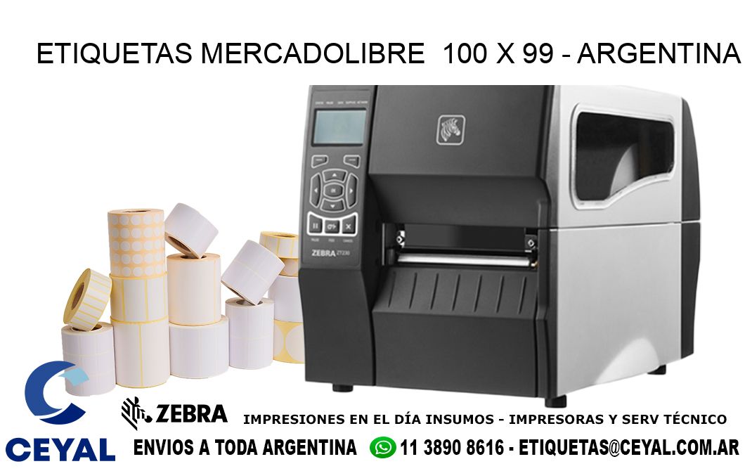 ETIQUETAS MERCADOLIBRE  100 x 99 - ARGENTINA