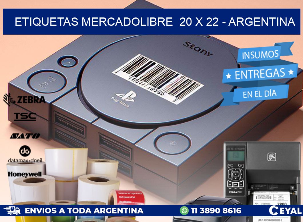 ETIQUETAS MERCADOLIBRE  20 x 22 - ARGENTINA