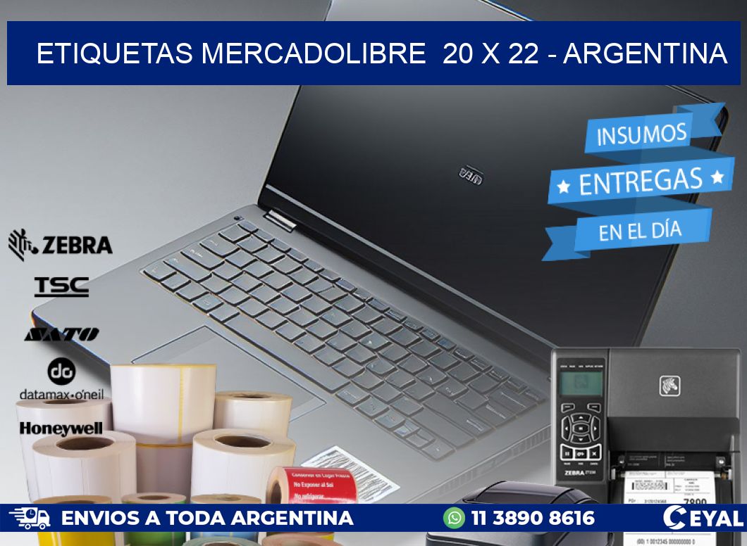 ETIQUETAS MERCADOLIBRE  20 x 22 - ARGENTINA