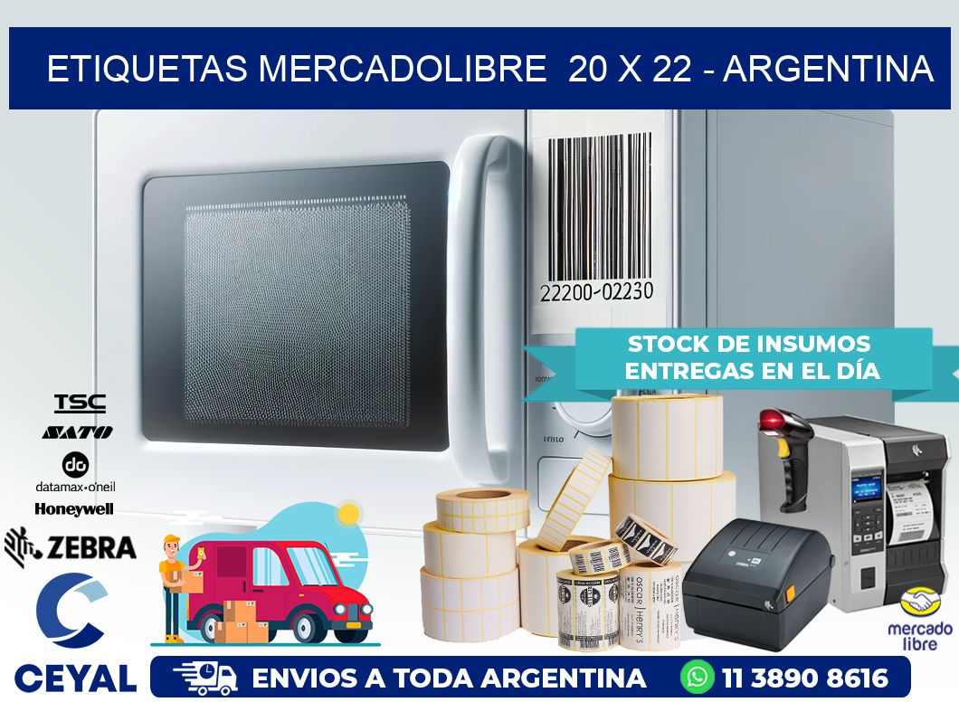 ETIQUETAS MERCADOLIBRE  20 x 22 – ARGENTINA