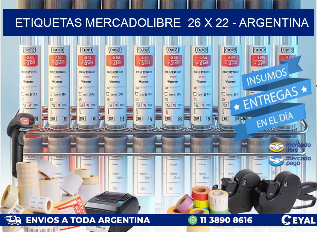 ETIQUETAS MERCADOLIBRE  26 x 22 - ARGENTINA