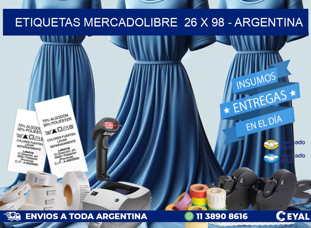 ETIQUETAS MERCADOLIBRE  26 x 98 – ARGENTINA