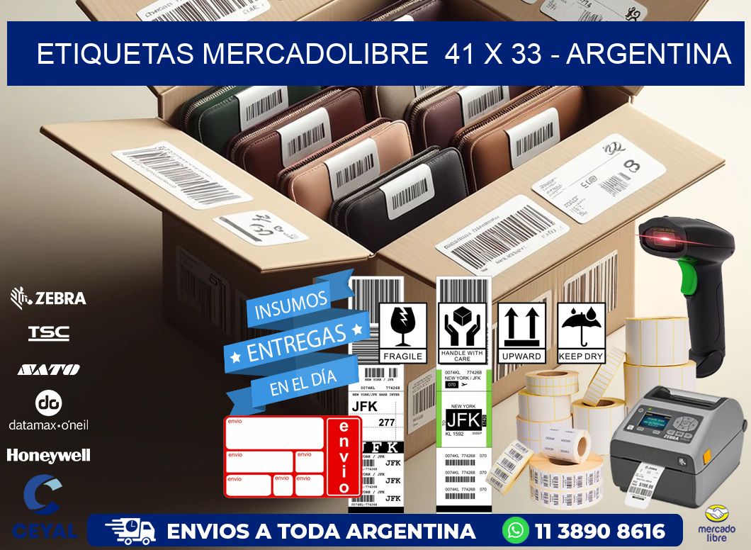 ETIQUETAS MERCADOLIBRE  41 x 33 - ARGENTINA