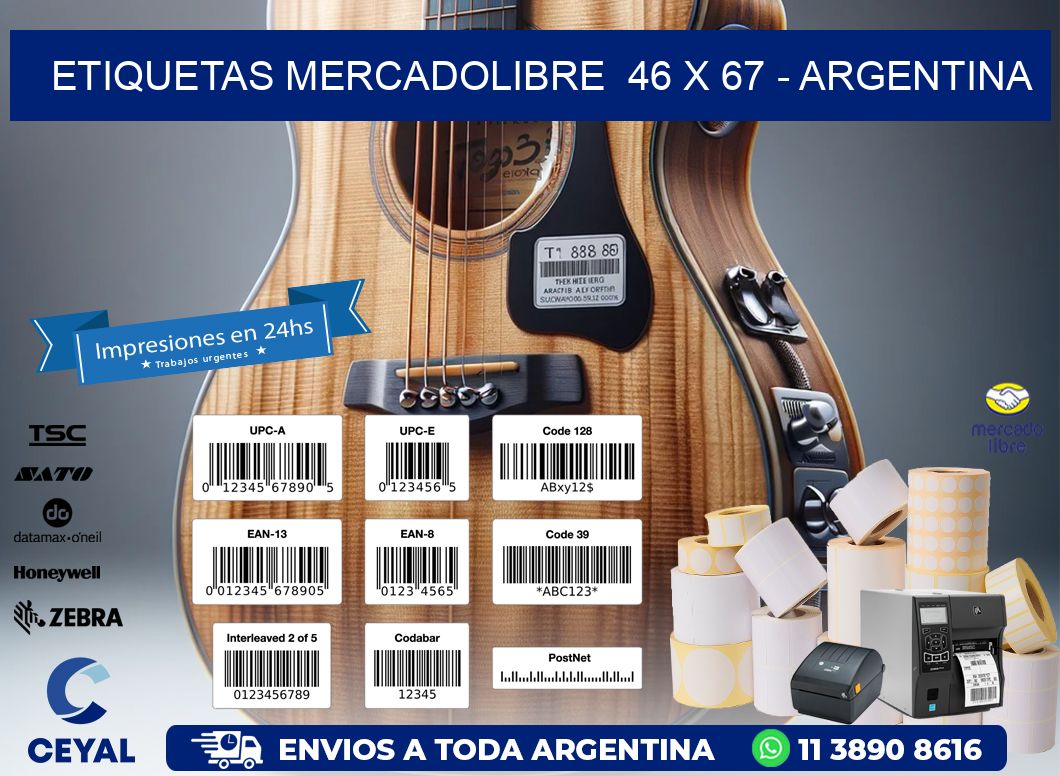 ETIQUETAS MERCADOLIBRE  46 x 67 - ARGENTINA