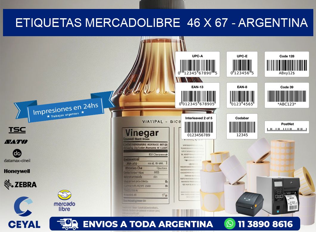 ETIQUETAS MERCADOLIBRE  46 x 67 - ARGENTINA