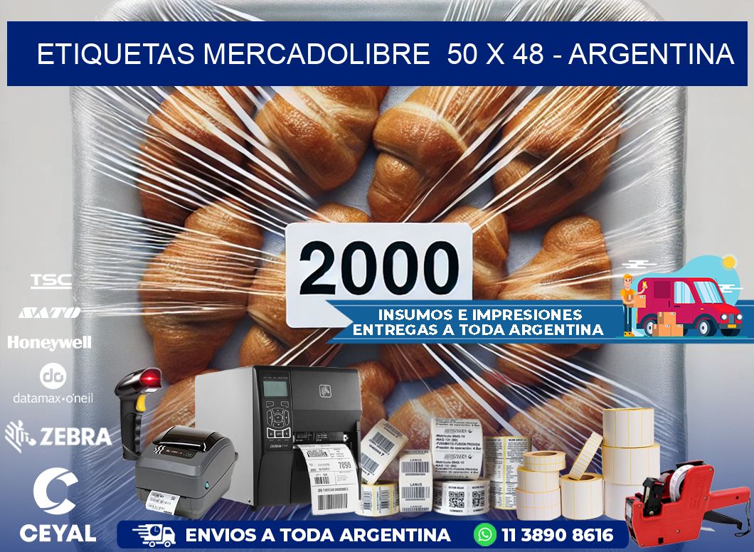 ETIQUETAS MERCADOLIBRE  50 x 48 - ARGENTINA