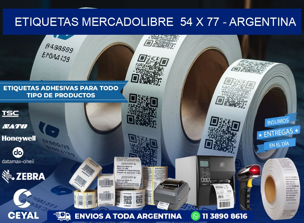 ETIQUETAS MERCADOLIBRE  54 x 77 – ARGENTINA