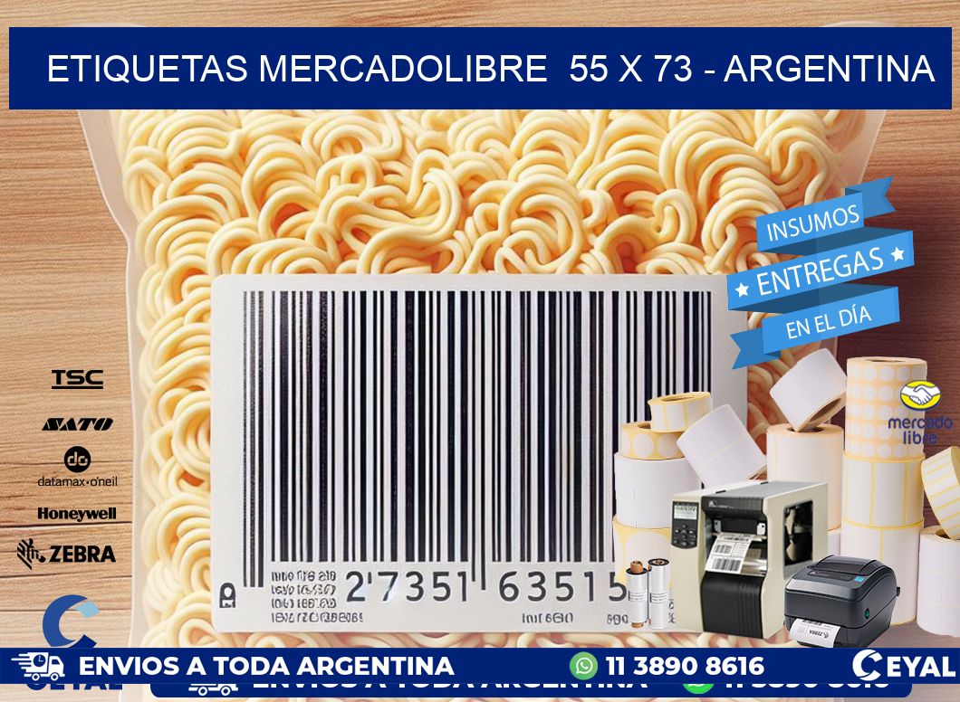 ETIQUETAS MERCADOLIBRE  55 x 73 - ARGENTINA