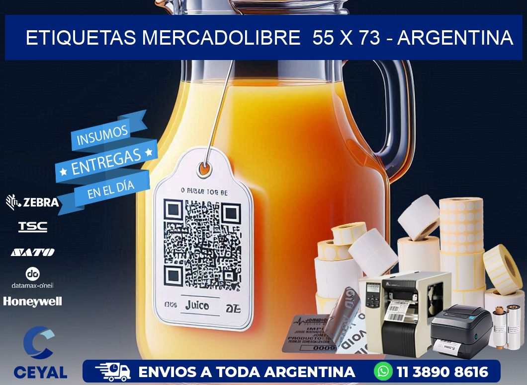 ETIQUETAS MERCADOLIBRE  55 x 73 - ARGENTINA