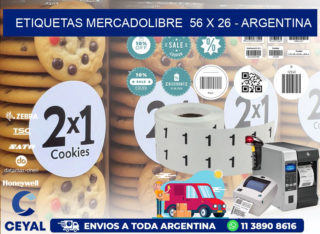 ETIQUETAS MERCADOLIBRE  56 x 26 - ARGENTINA