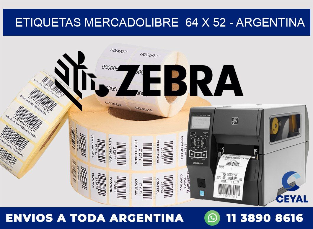 ETIQUETAS MERCADOLIBRE  64 x 52 – ARGENTINA