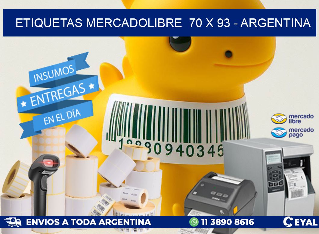 ETIQUETAS MERCADOLIBRE  70 x 93 - ARGENTINA