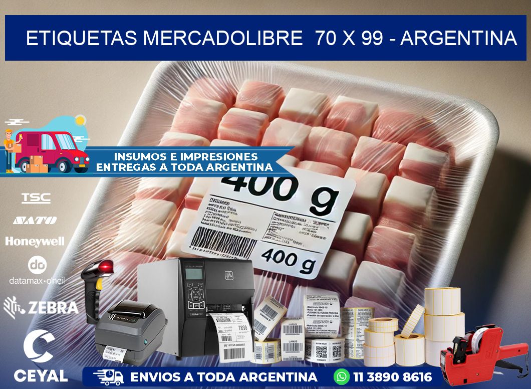 ETIQUETAS MERCADOLIBRE  70 x 99 - ARGENTINA